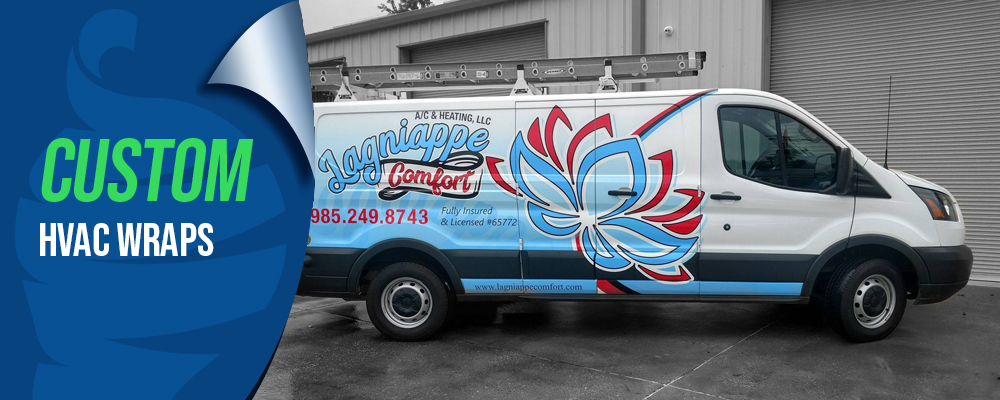 Eye-catching HVAC truck wrap design for HVAC businesses. Boost visibility and branding with professi.