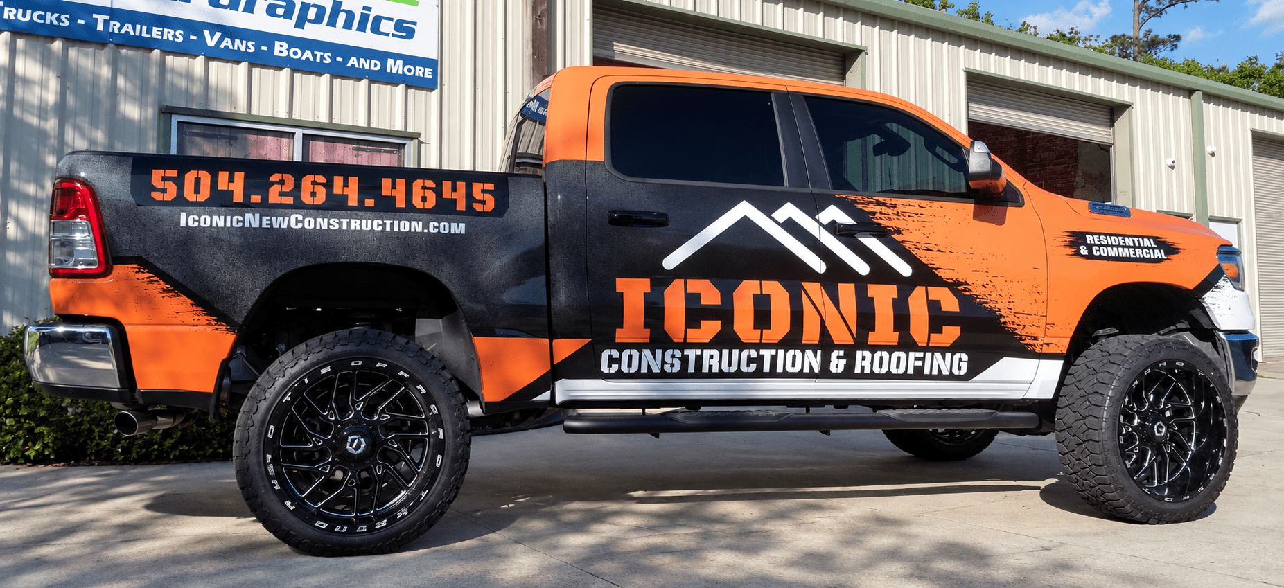 Iconic Construction and Roofing full Dodge Ram wrap by Picture This Wraps