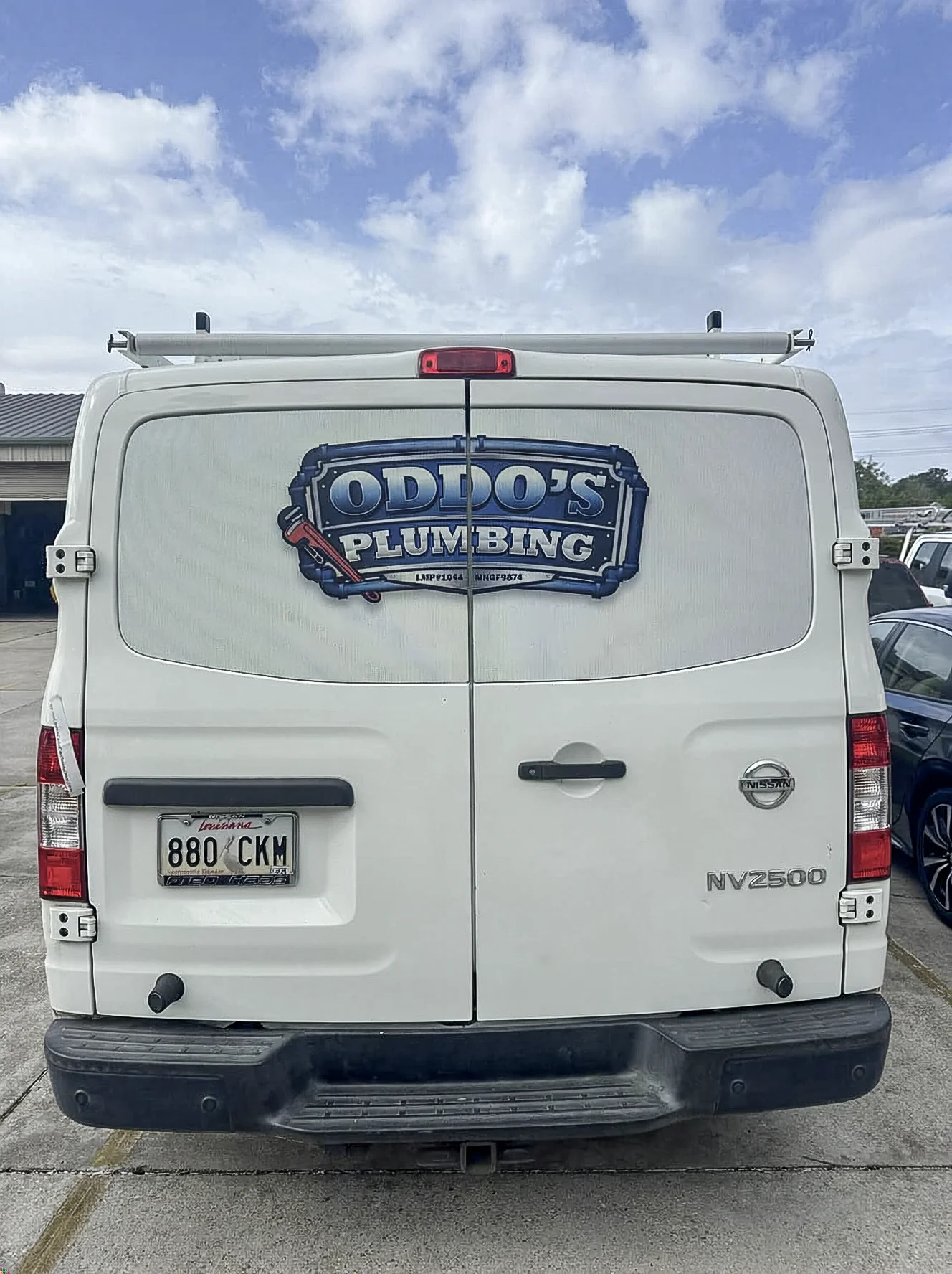 Oddo’s Plumbing commercial vehicle door graphics