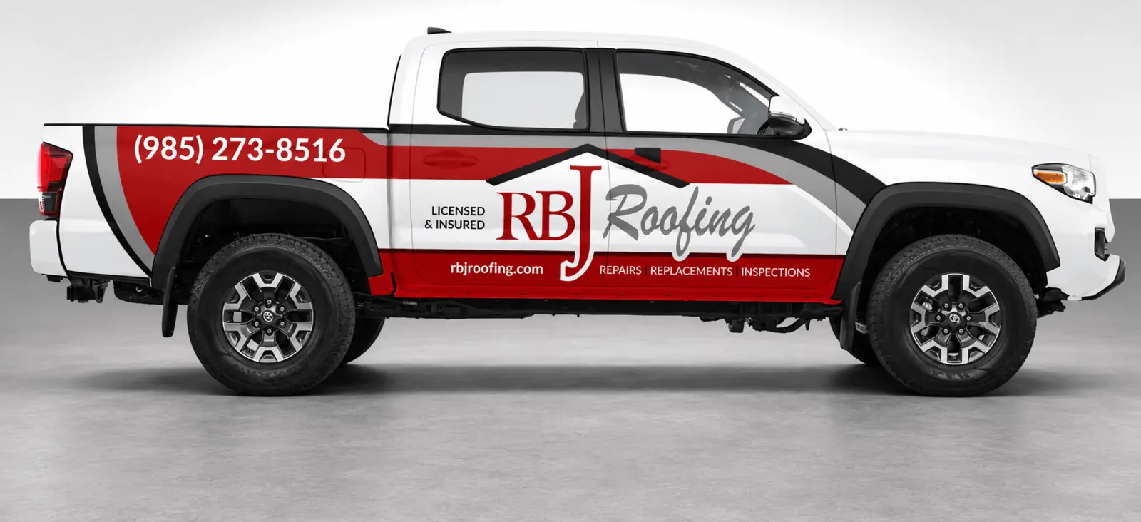 RBJ Roofing Toyota partial wrap