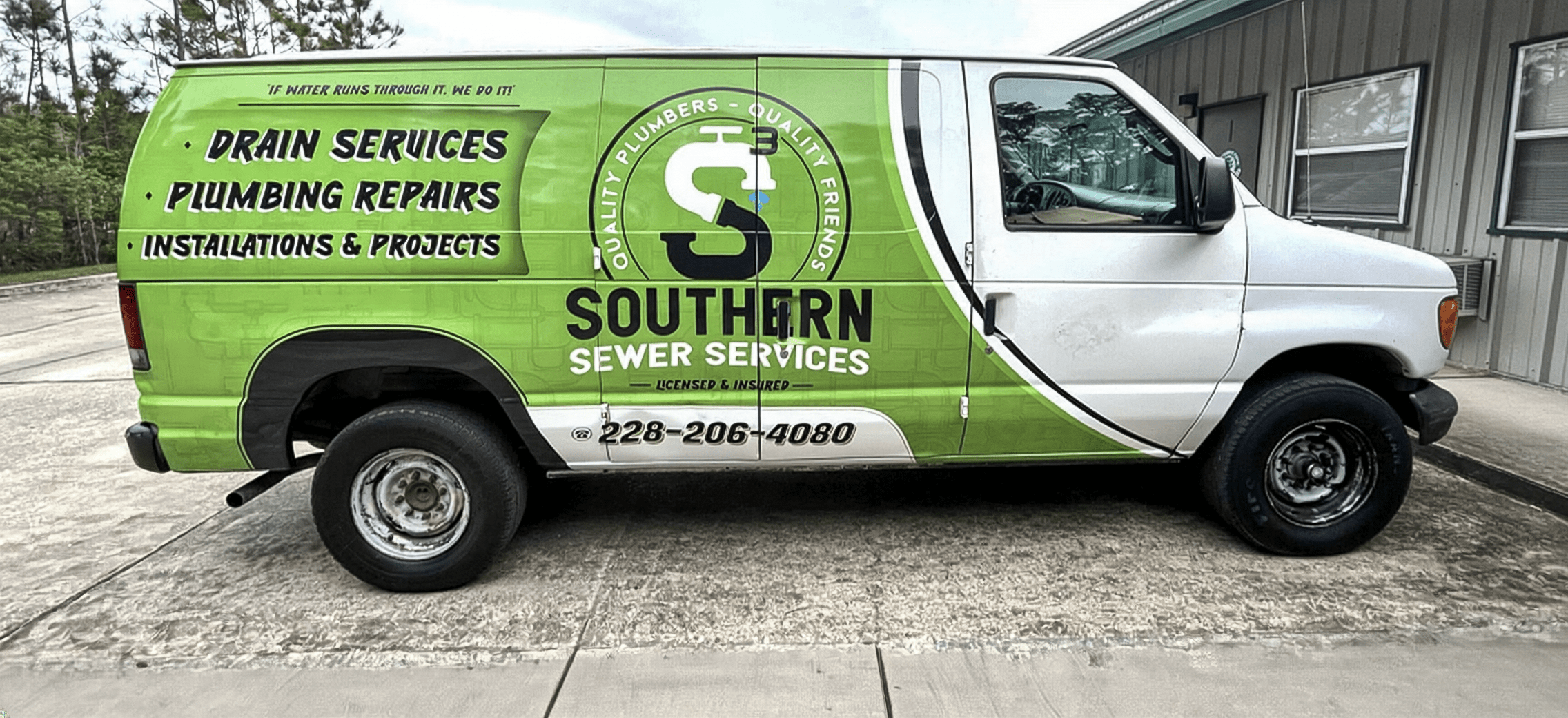 Southern Sewer Services commercial van fleet wraps