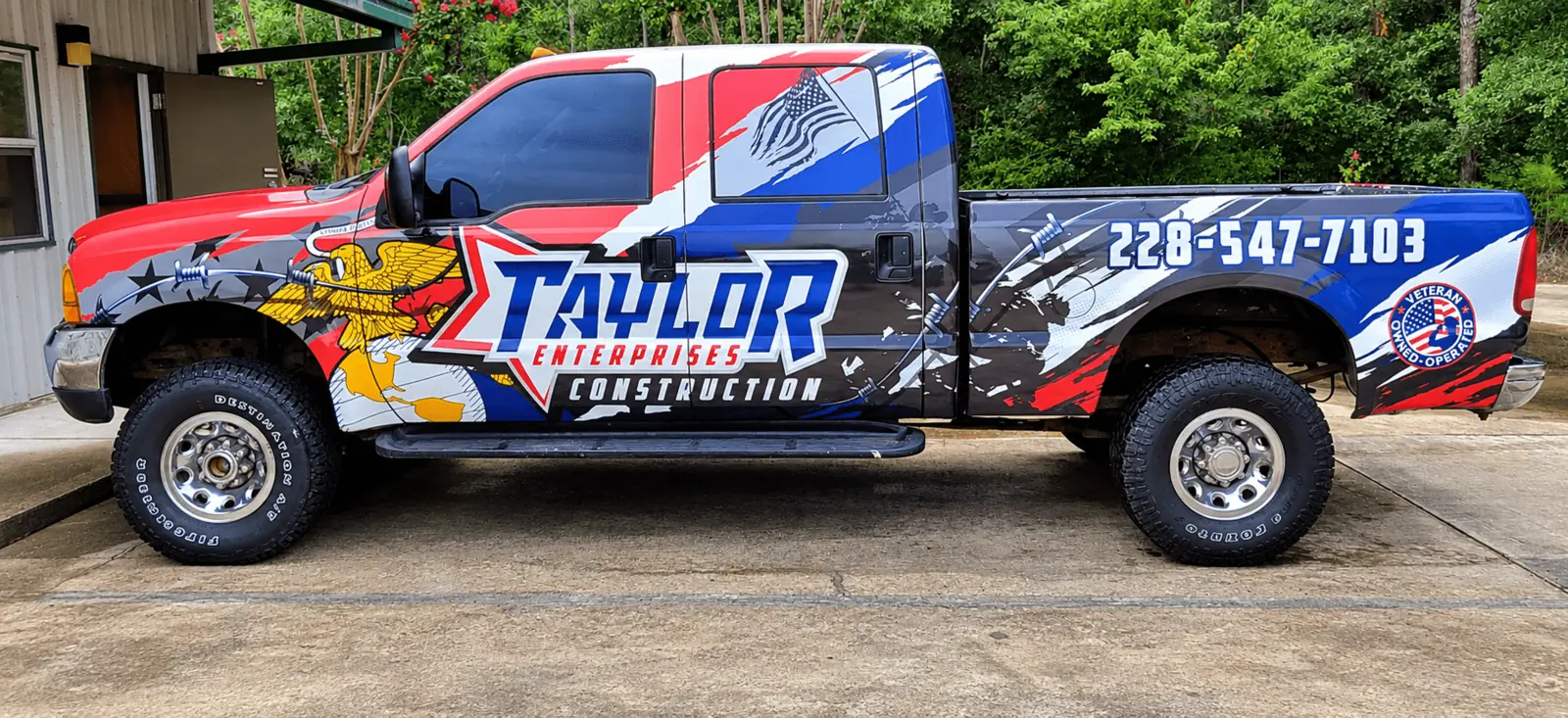 Taylor Enterprises construction truck wrap