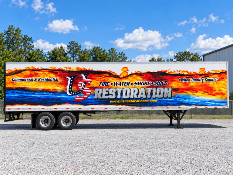 US Restoration large-format restoration trailer wrap