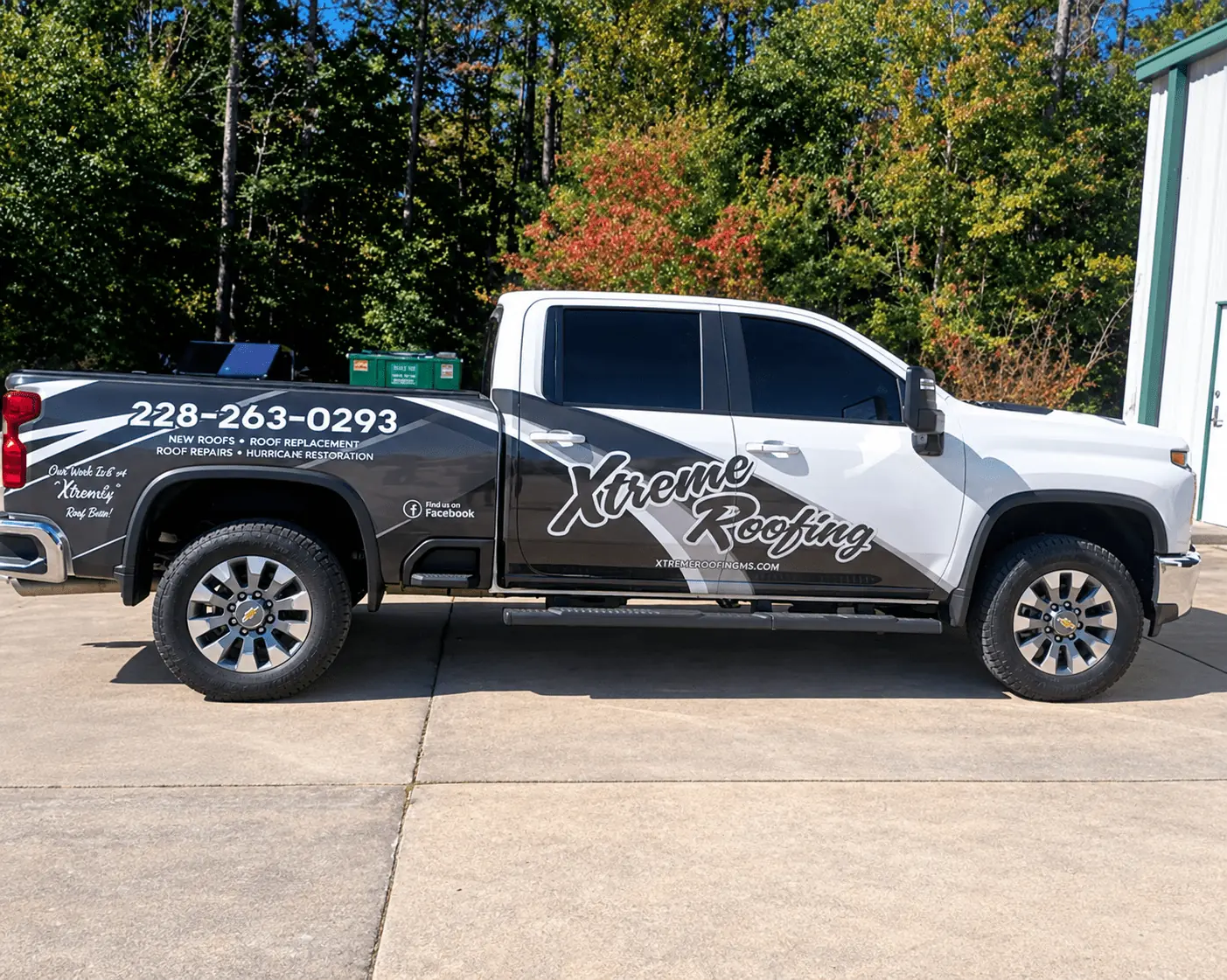 Xtreme Roofing custom pickup truck wrap