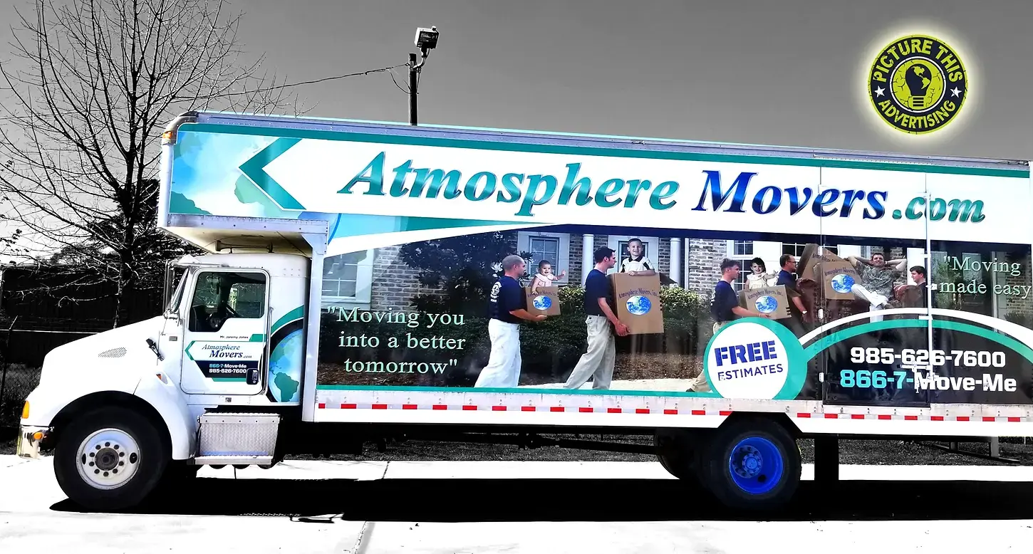 Atmosphere Movers full box truck graphics