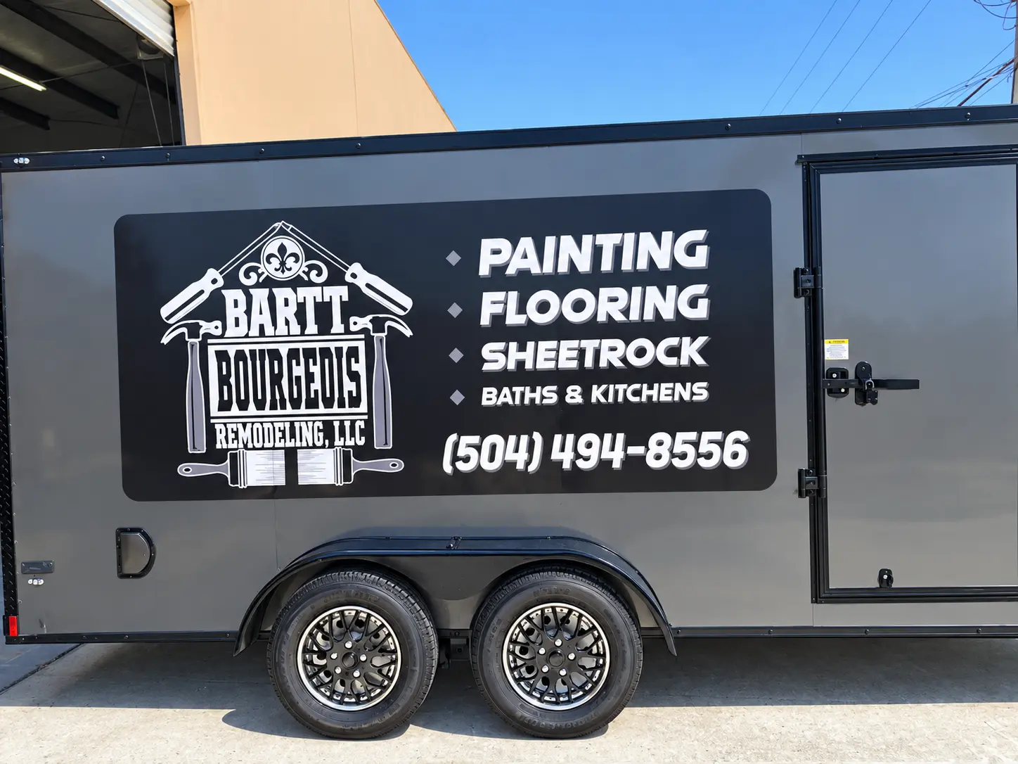Bartt Bourgeois contractor trailer decals