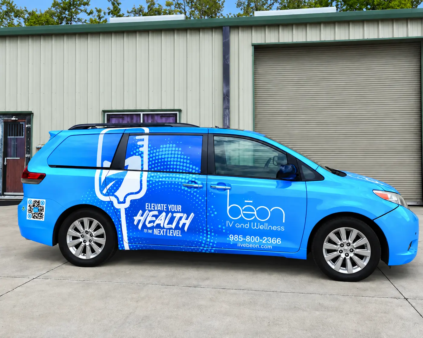 BEON IV and wellness van wrap