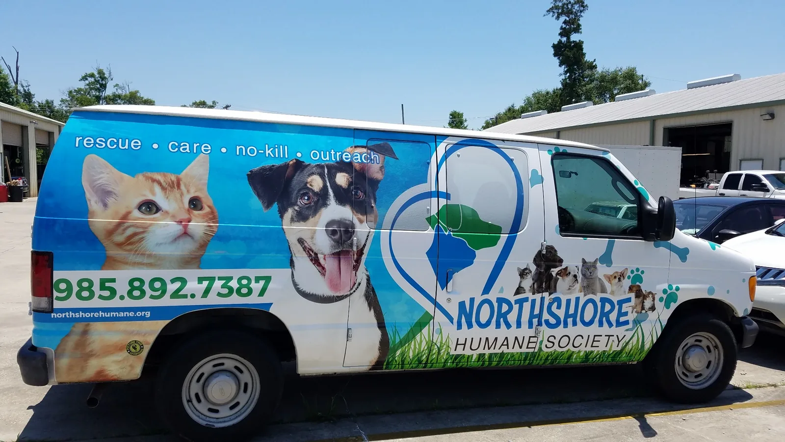 Humane society van graphics in Covington