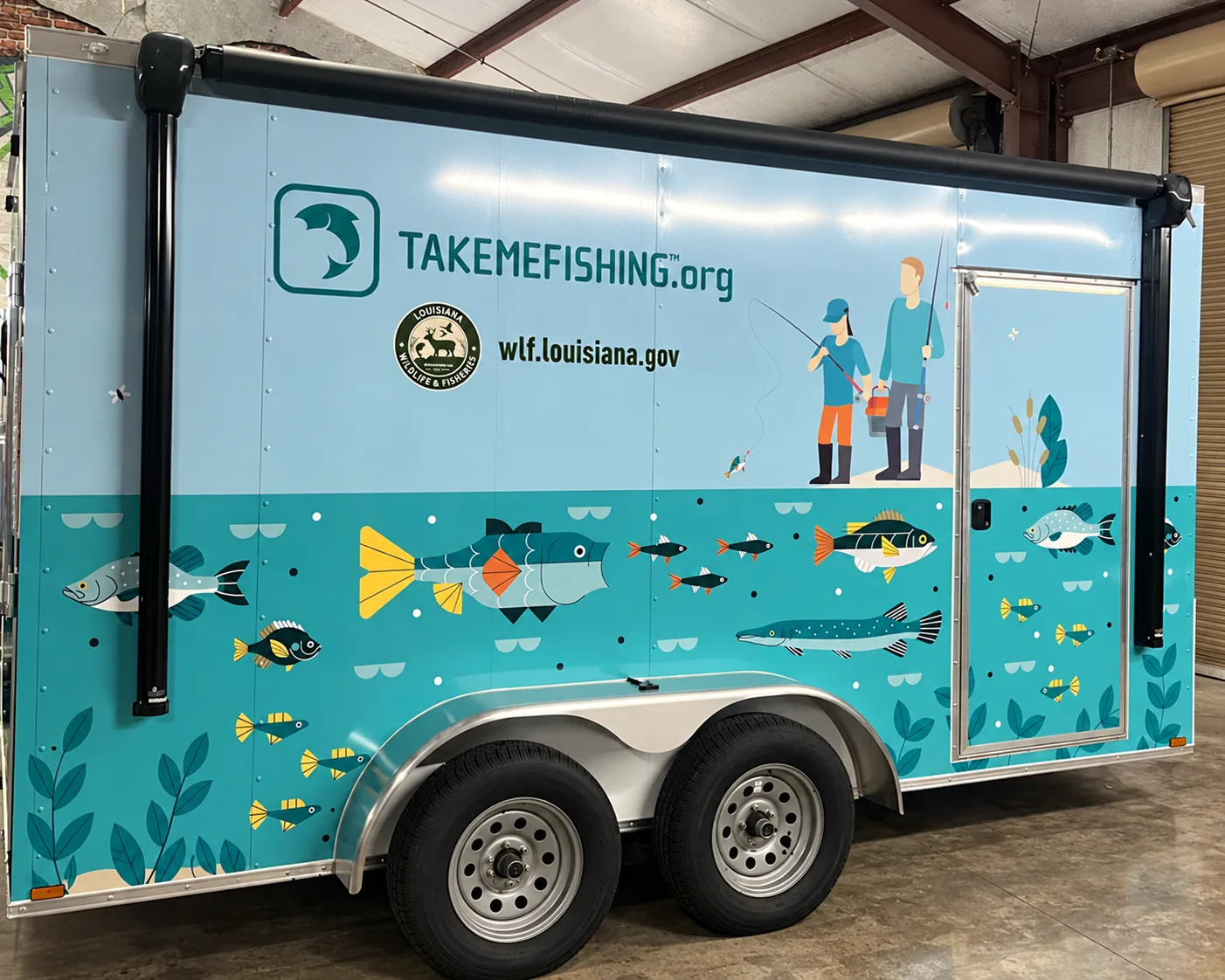 Louisiana Wildlife and Fisheries fishing education trailer graphics
