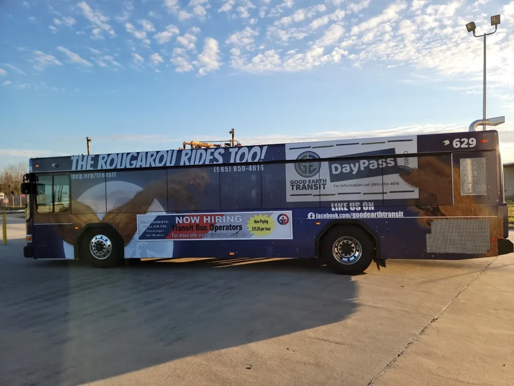 Rougarou Houma bus wrap