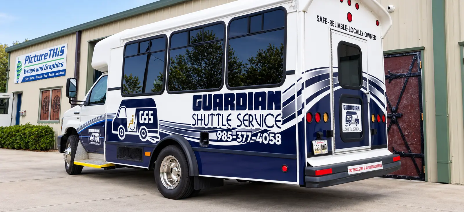 Guardian medical shuttle service vehicle graphics