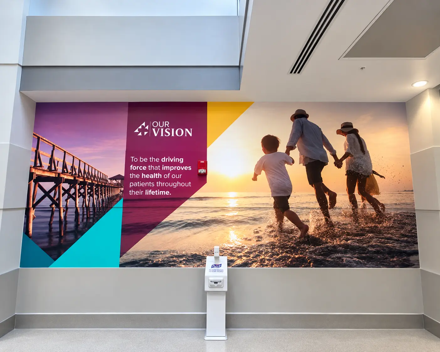 Hospital vision statement wall wrap