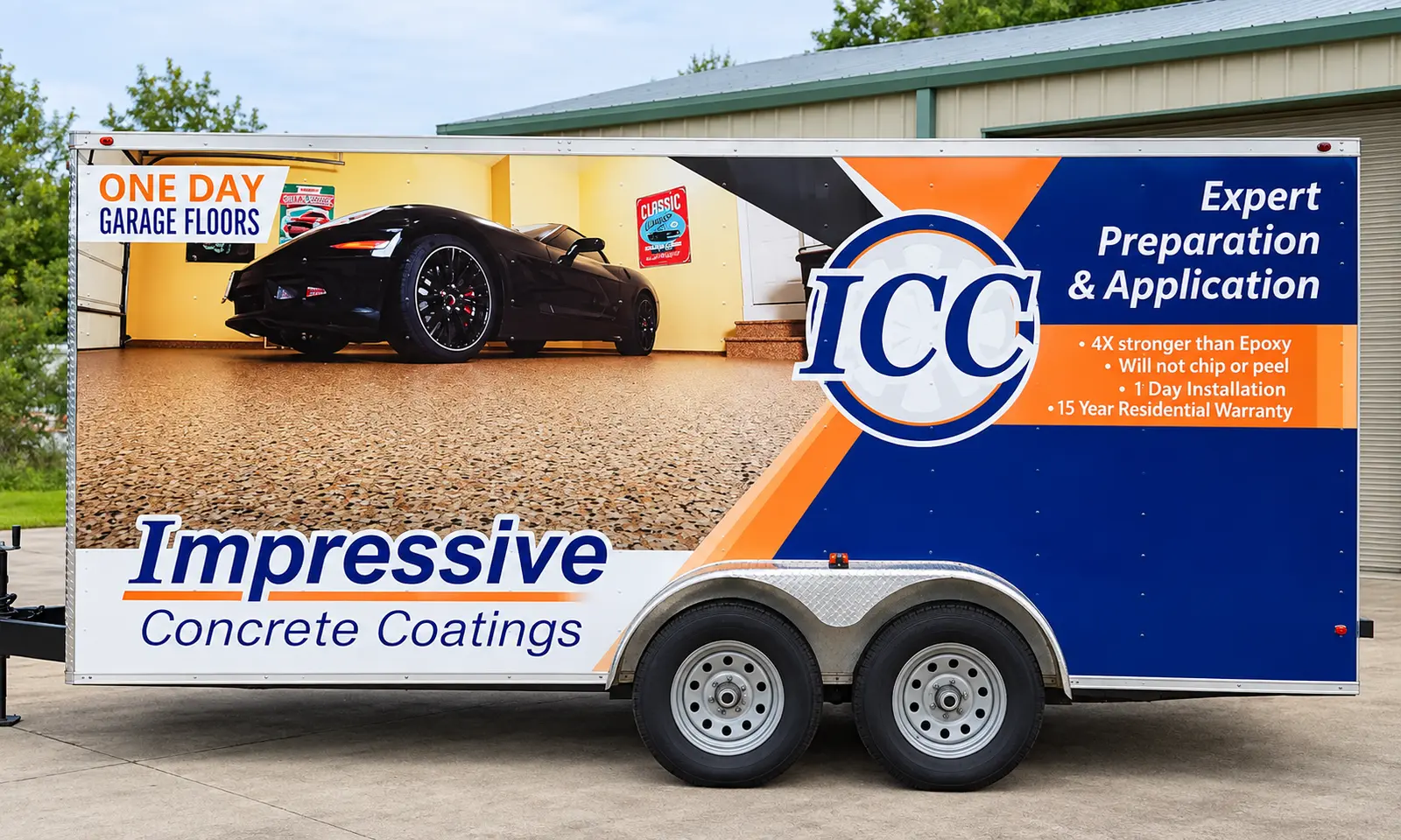 Impressive Concrete Coatings trailer wrap