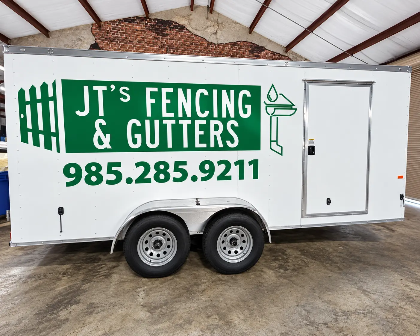 JT's Fencing and Gutters trailer graphics