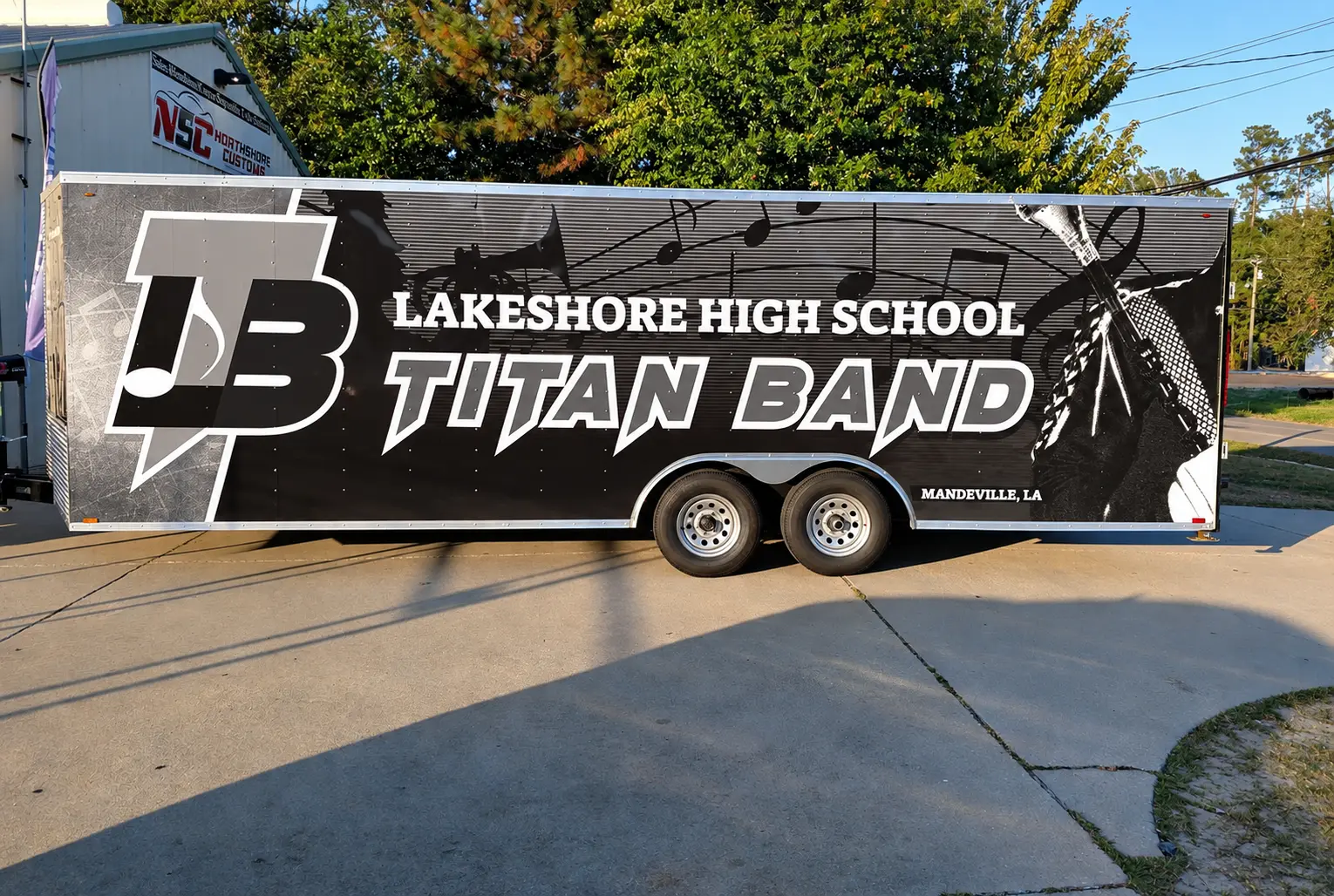 Lakeshore High School Titan Band trailer wrap