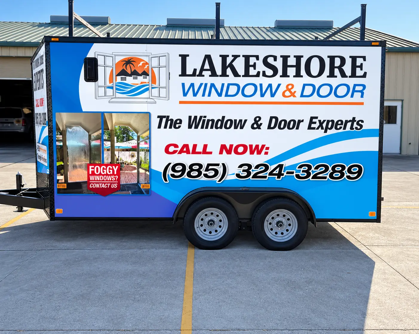 Lakeshore Window and Door trailer wrap
