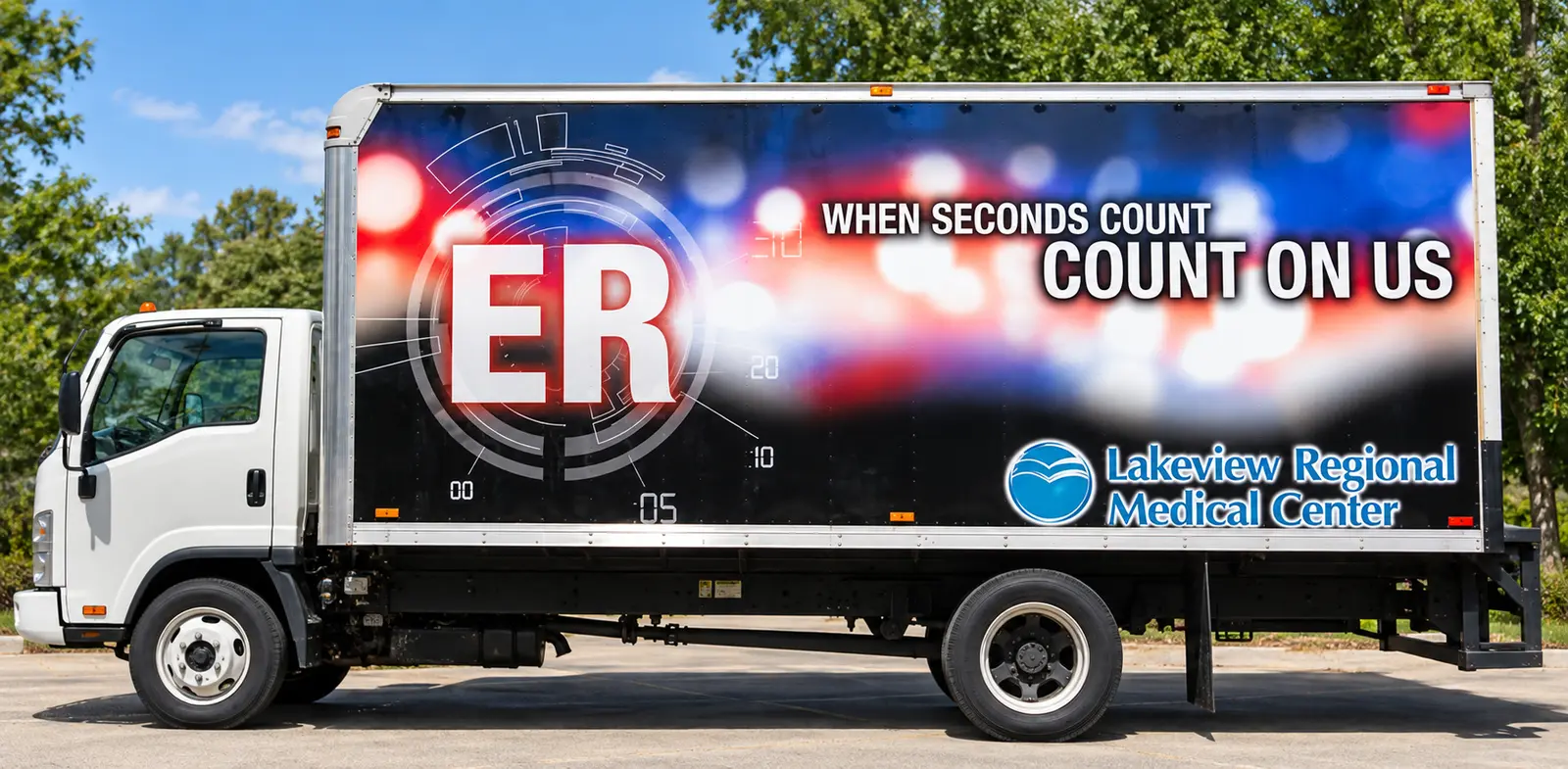 Lakeview Regional Medical Center ER box truck wrap