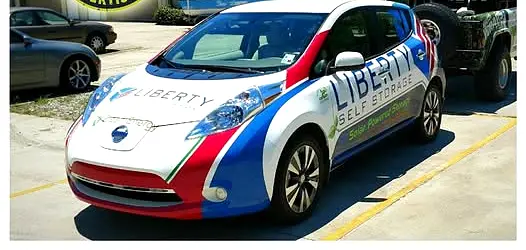 Liberty Self Storage branded car wrap