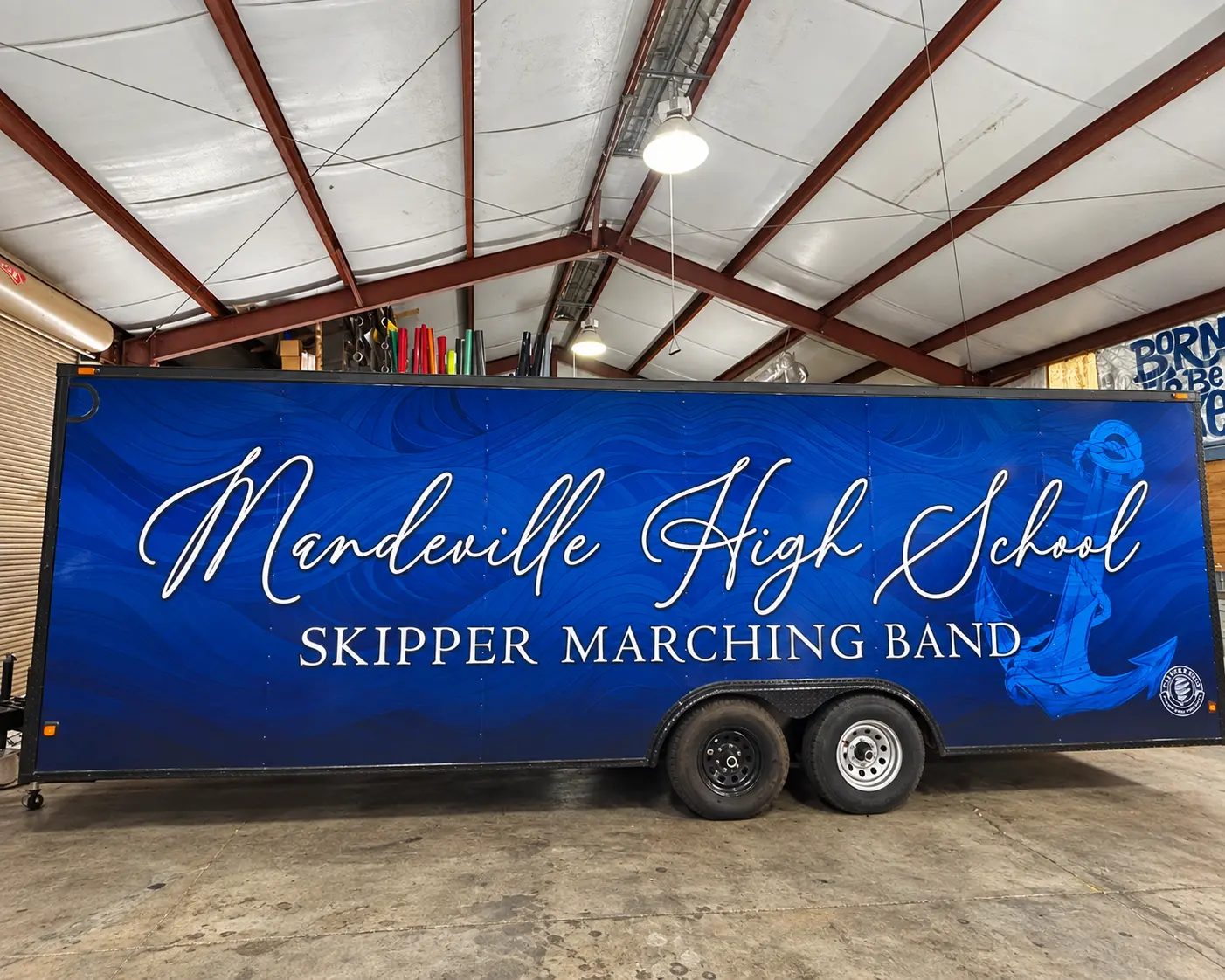 Mandeville High School Skipper Marching Band trailer wrap
