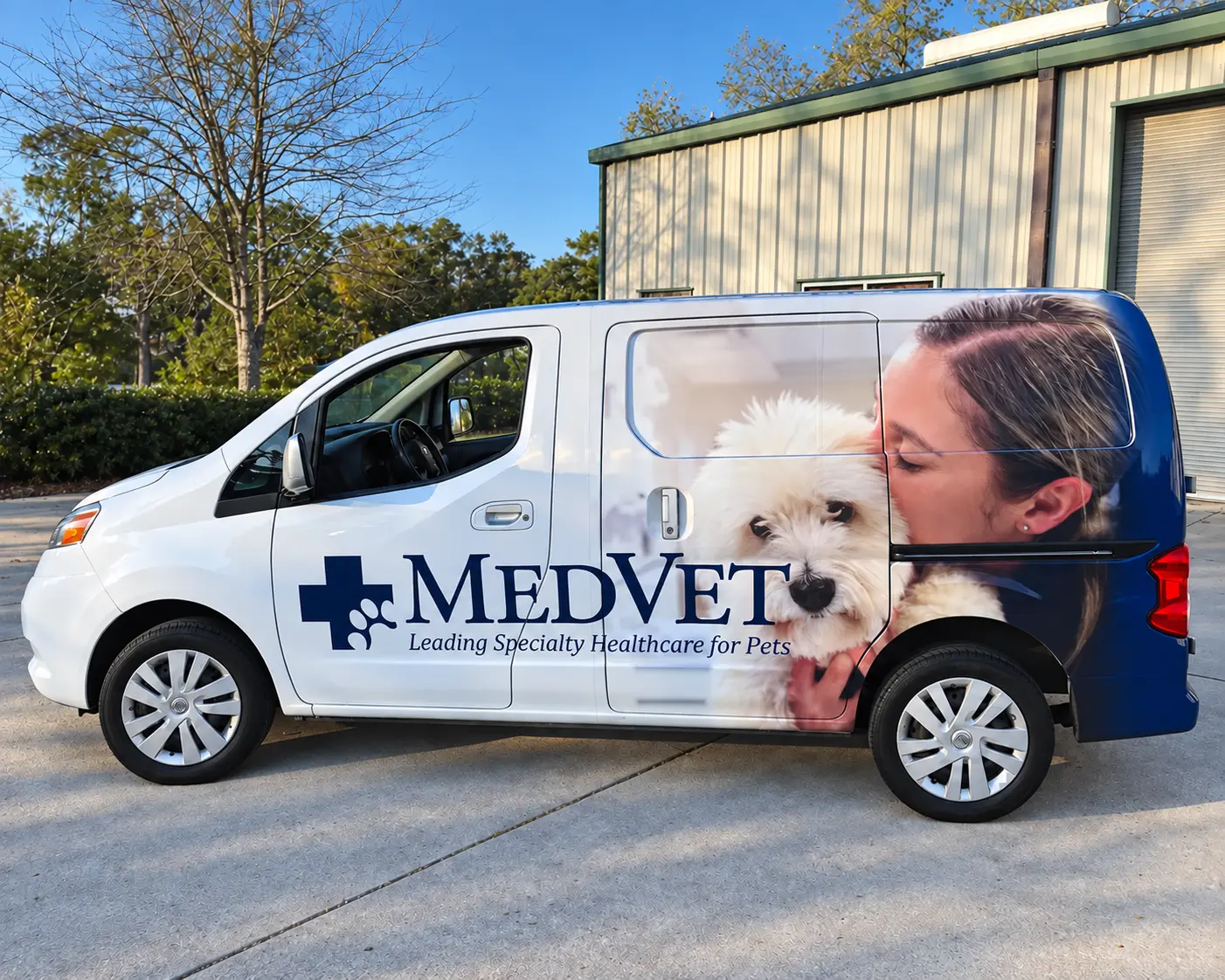 MedVet veterinary hospital van wrap