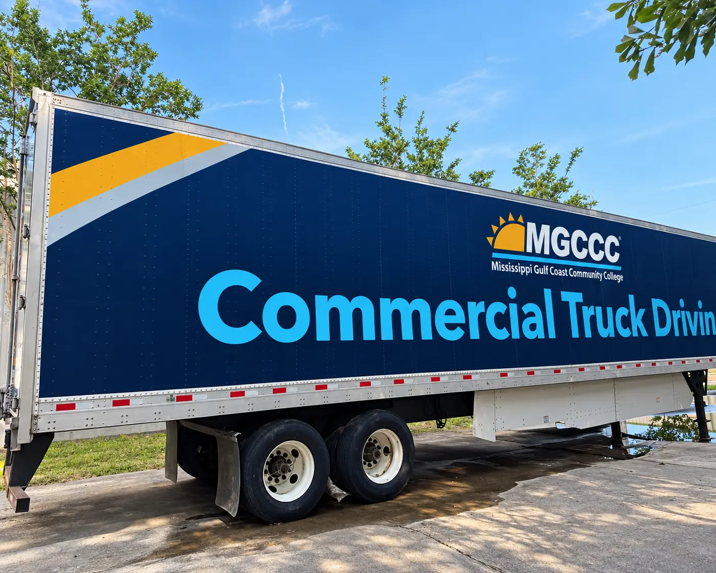 Mississippi Gulf Coast Community College commercial truck driving trailer wrap