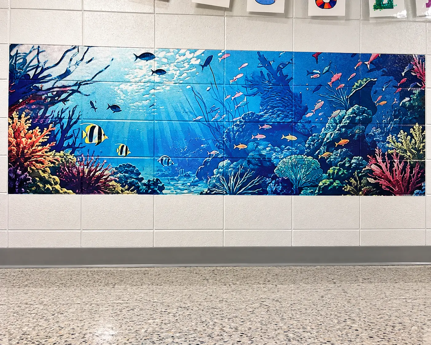 Moss Point school underwater-themed interior wall wrap