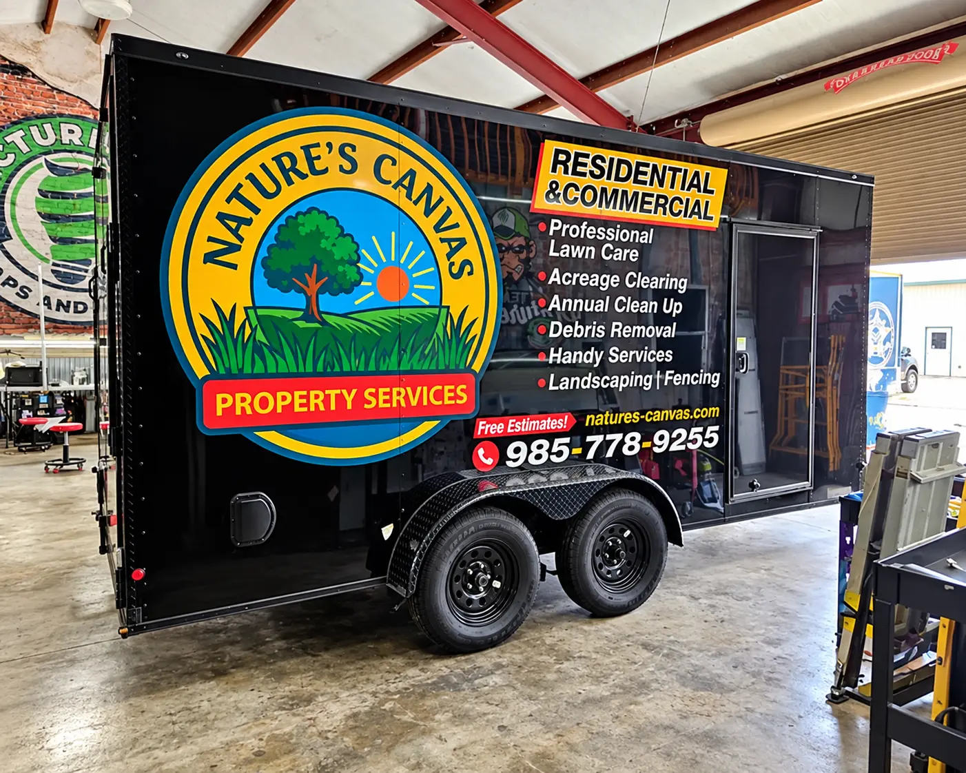 Nature's Canvas property services trailer wrap