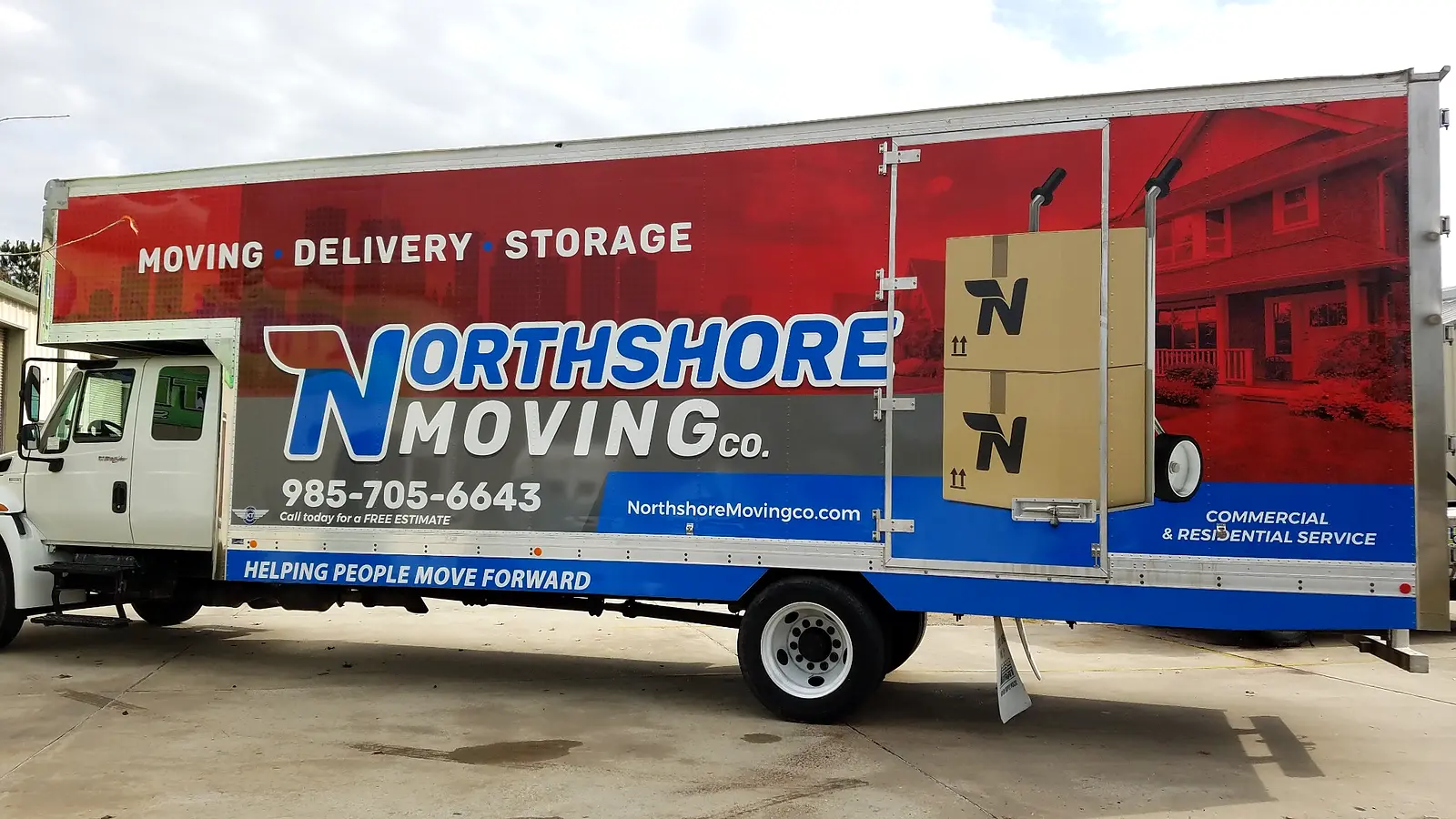 Northshore Moving Company box truck wrap