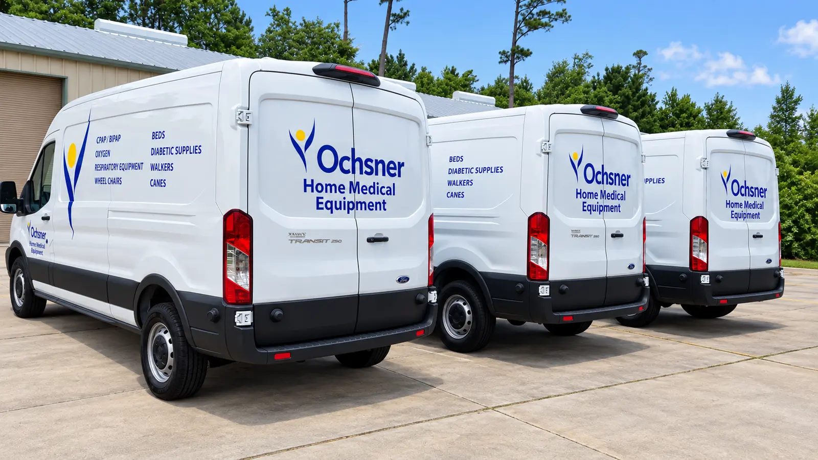 Ochsner Home Medical Equipment fleet van graphics
