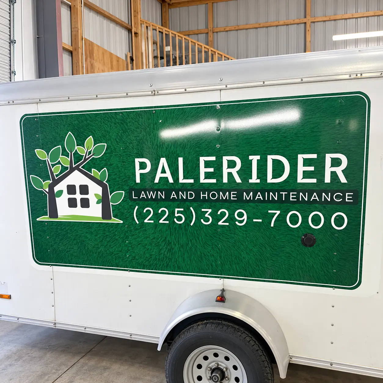 Palerider lawn and home maintenance trailer graphics