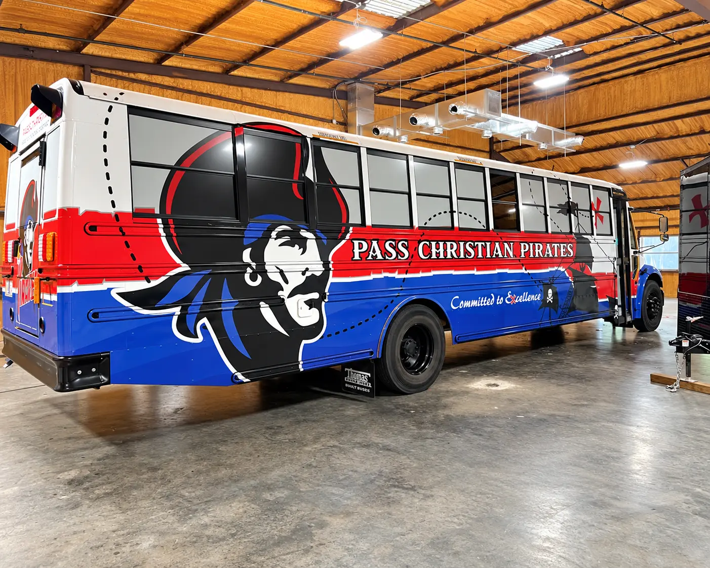Pass Christian Pirates full school bus wrap