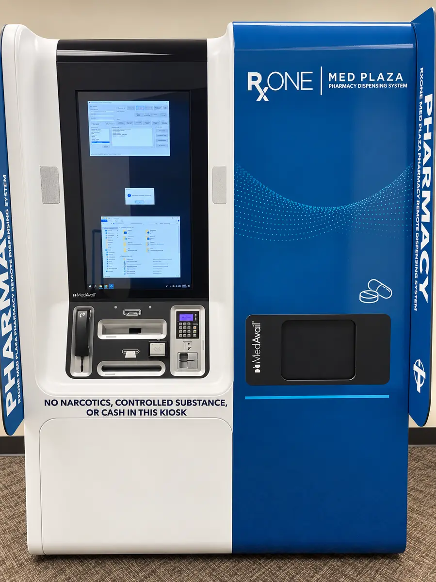 Pharmacy dispensing kiosk wrap