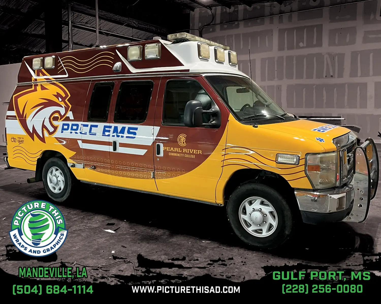 Pearl River Community College EMS ambulance full wrap