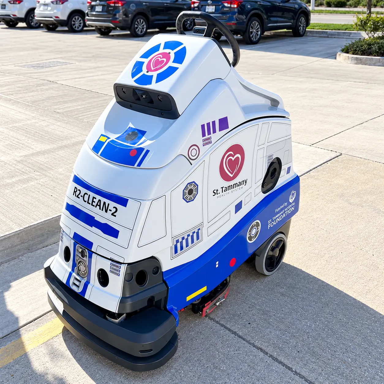 R2 Clean pressure washing equipment wrap with blue and white branding