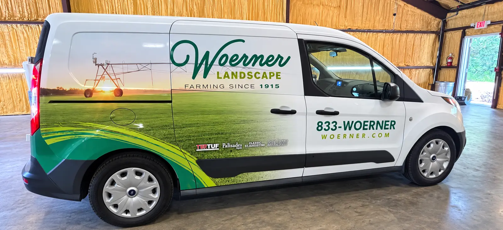 Woerner Landscape commercial van wrap