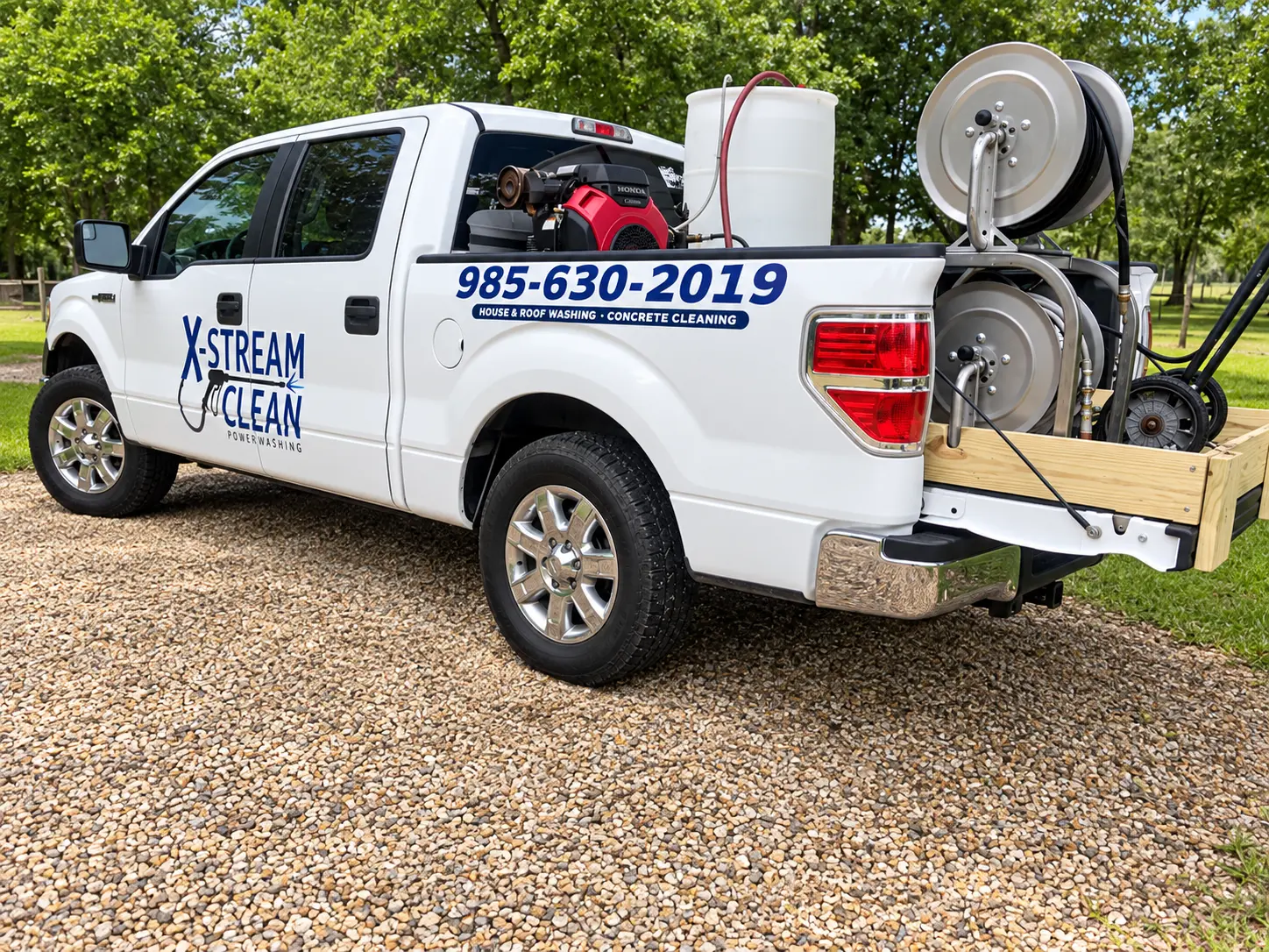 X-Stream Clean pressure washing pickup truck spot graphics