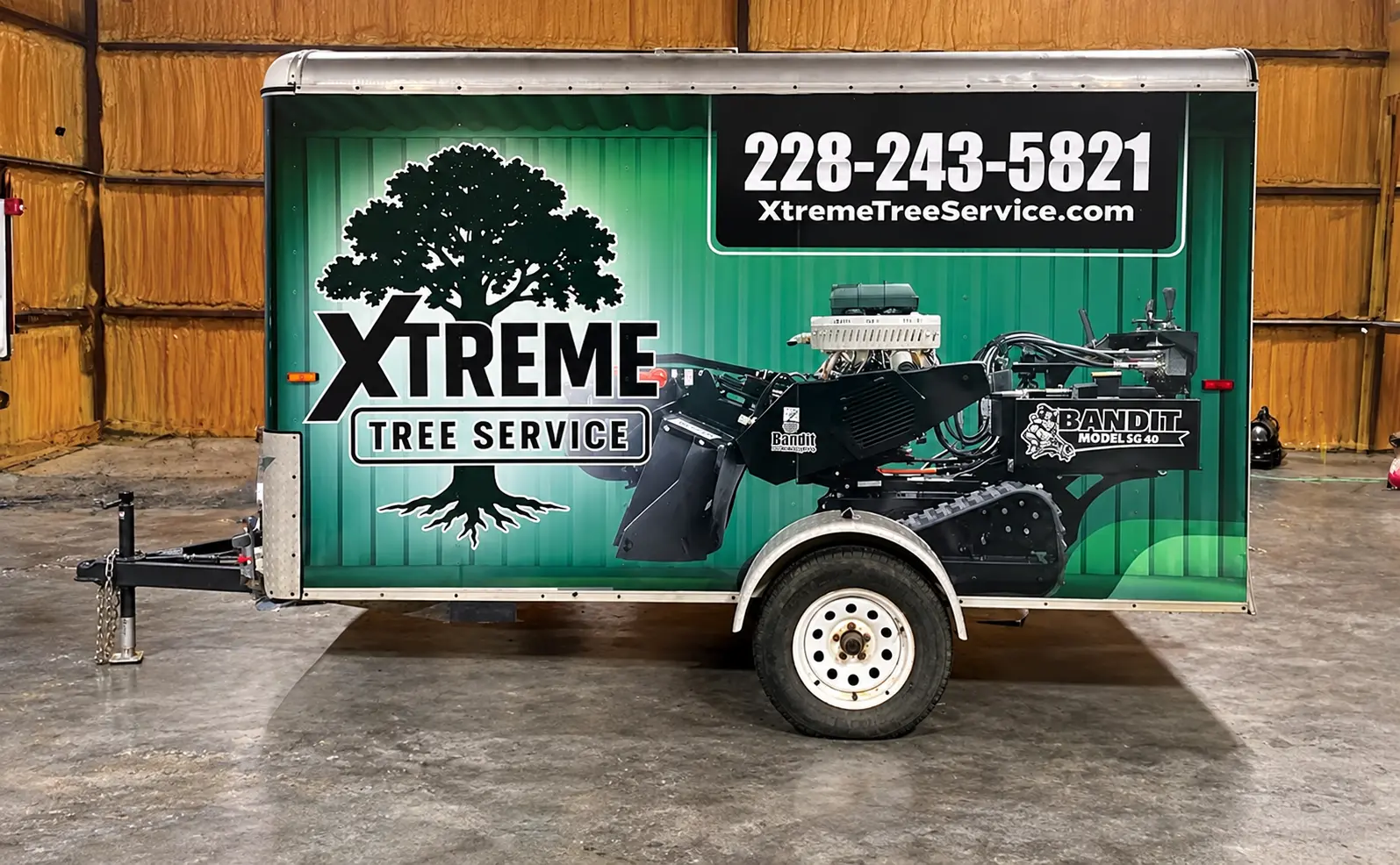 Xtreme Tree Service trailer wrap and graphics