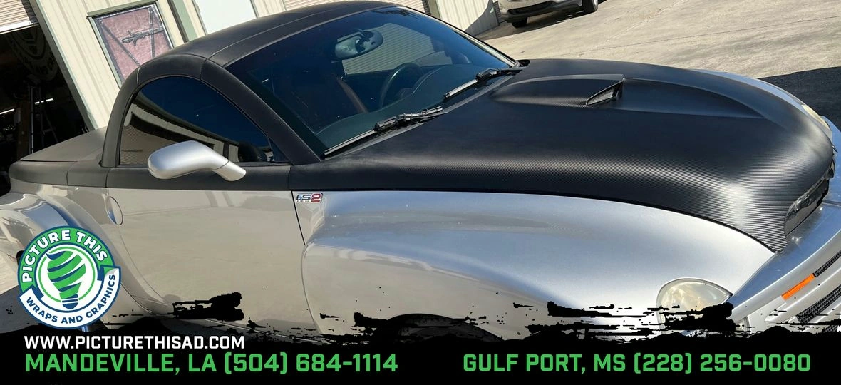 Chevy SSR carbon fiber-look accents by Picture This Wraps and Graphics