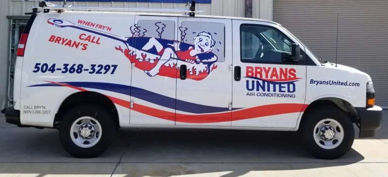 Bryan's United Air Conditioning commercial service van wrap