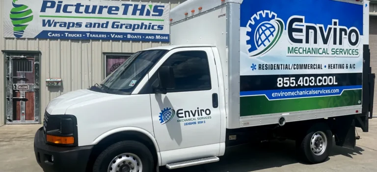 Enviro Air heating and cooling branded service truck in Hammond