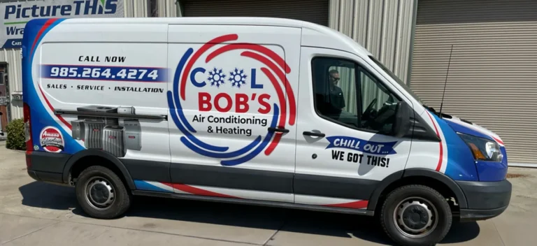 Cool Bob's AC and Heating wrapped commercial service van