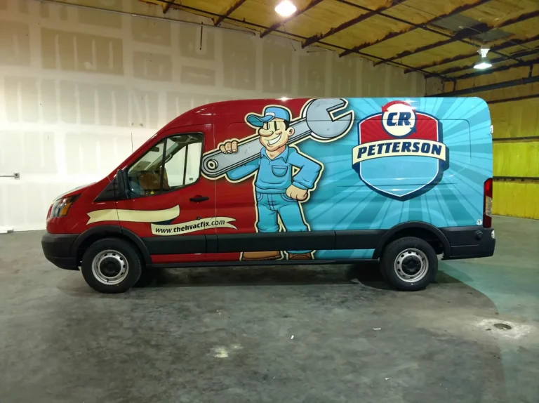 CR Petterson Heating and Air full branded service van wrap