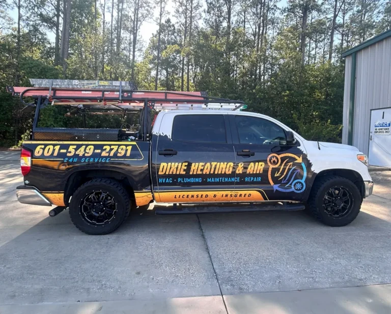 Dixie Heating and Air commercial service truck graphics