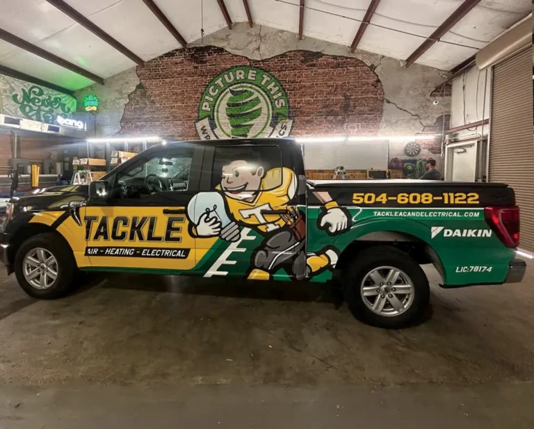 Tackle Air heating and electrical custom wrapped service truck