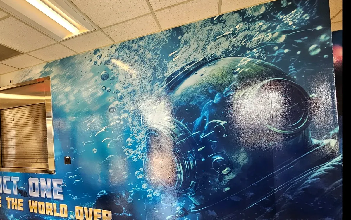 Navy Divers underwater wall wrap