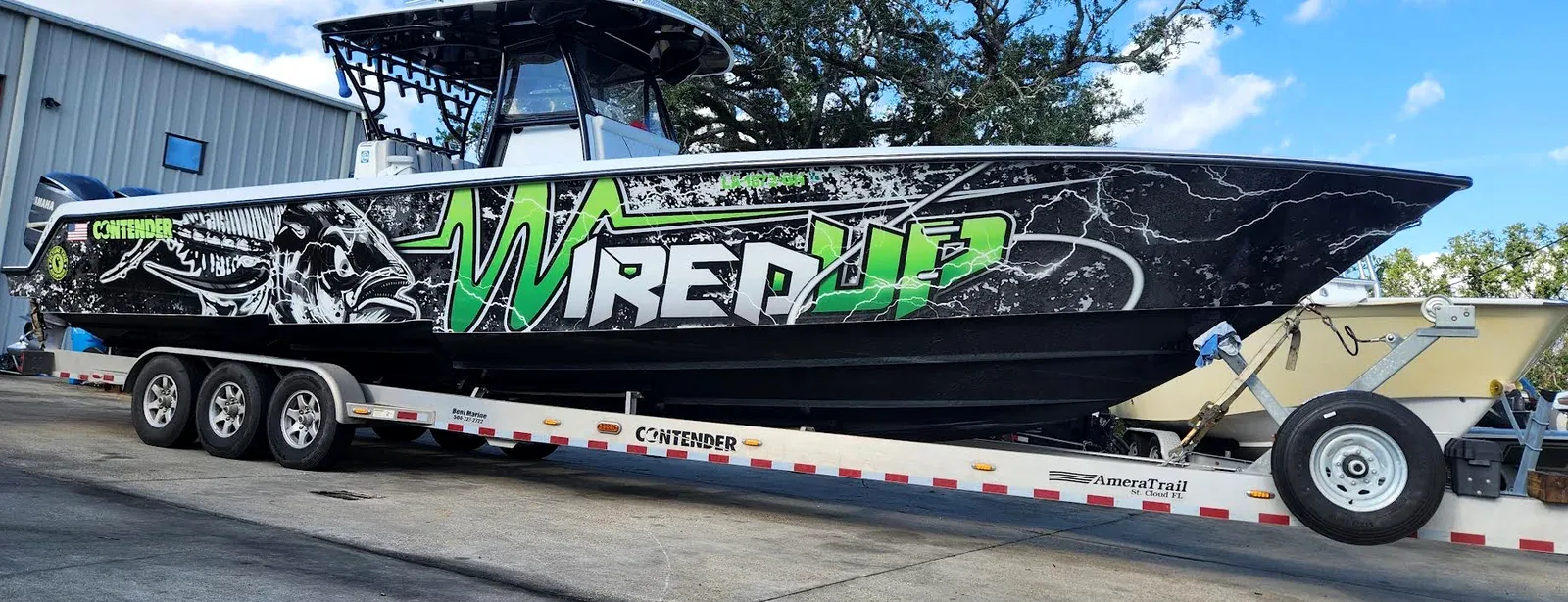 Wired Up Contender fishing boat wrap