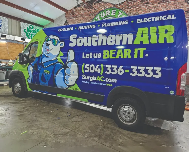 Southern Air commercial van wrap for cooling heating and electrical